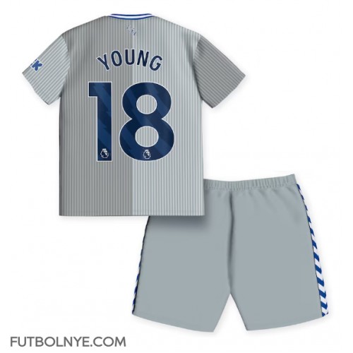 Camiseta Everton Ashley Young #18 Tercera Equipación para niños 2023-24 manga corta (+ pantalones cortos)
